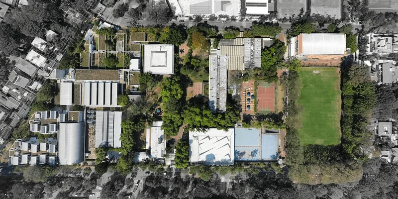 Vista aérea do campus