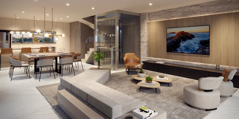 Living decorado casa 277m²