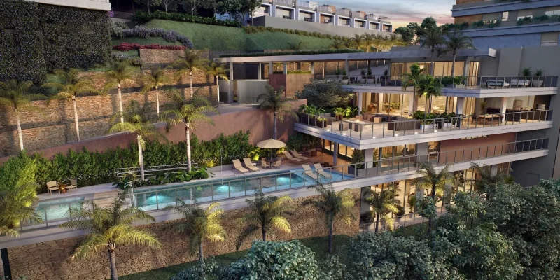 Vista aérea do clube