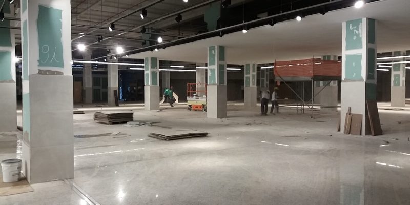 Revestimento em andamento